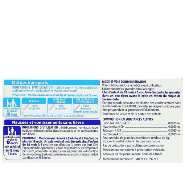 Cocculine Glob 6 Doses