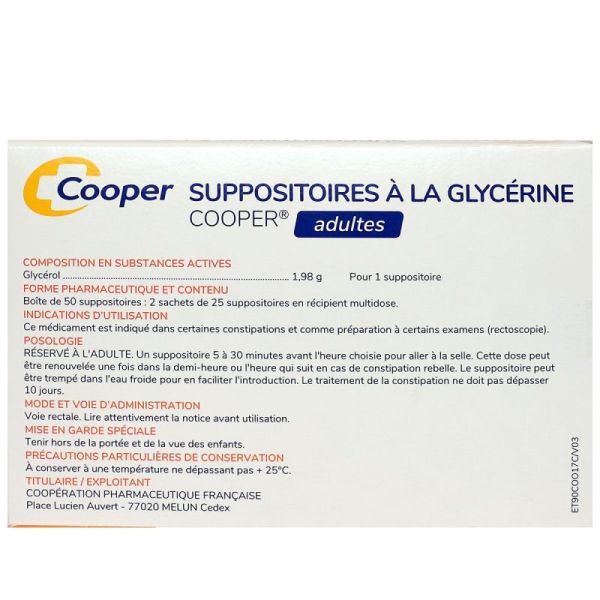 Glycerine Sup Ad Cooper 50